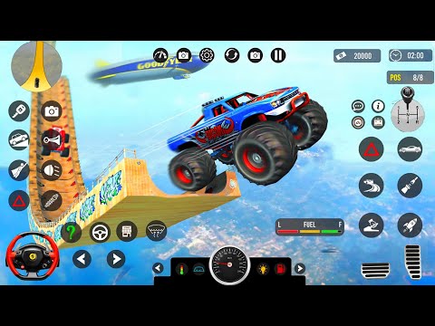 US Monster Truck Driving 3D - Impossible Car Mega Stunts Ramp Simulator - Android GamePlay