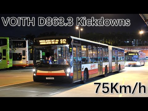 [SMRT]75Km/h Voith D863.3 Kickdowns - TIB1236M On 912 (MB O405G Hispano Habit)