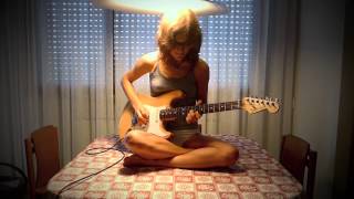 Girl playing Highway Star Guitar Solo
