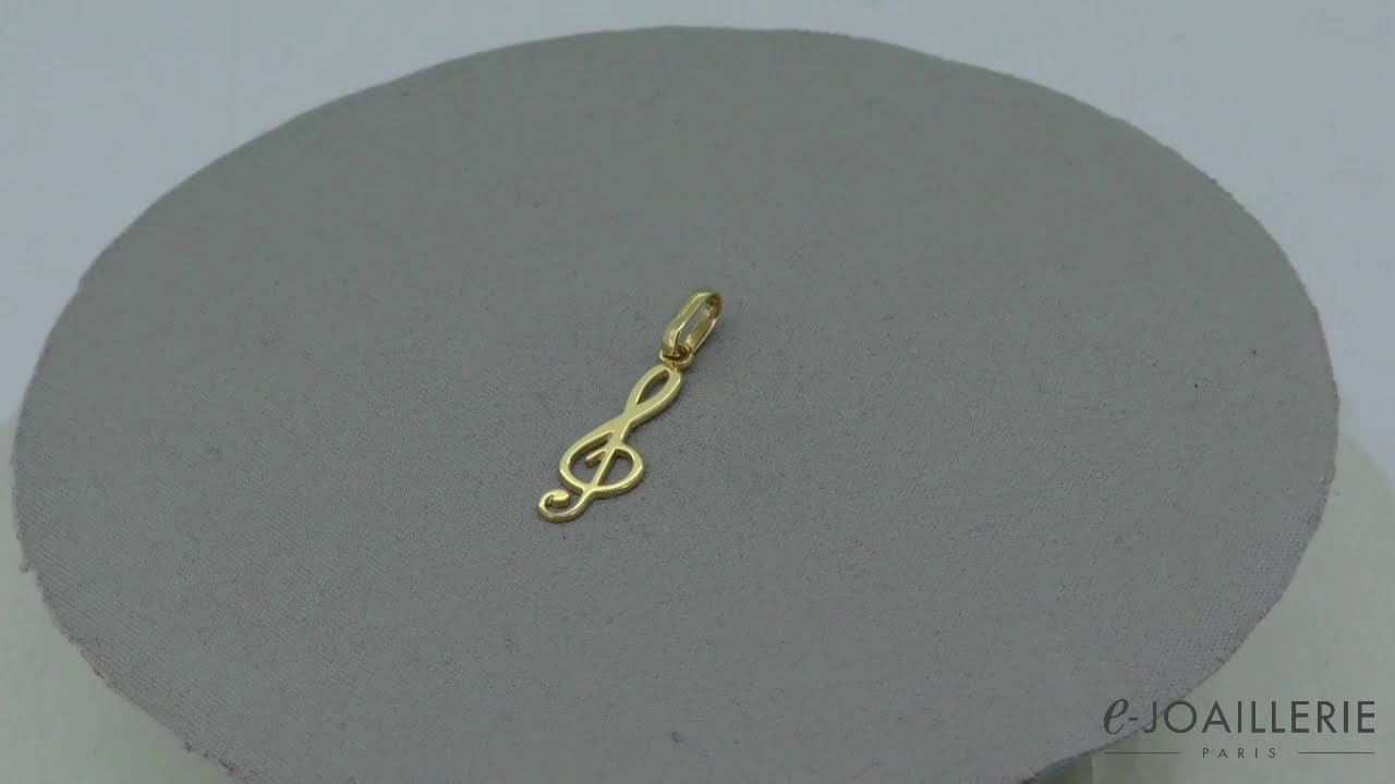 www.e-joaillerie.com - Pendentif or jaune 18 carats clé de sol