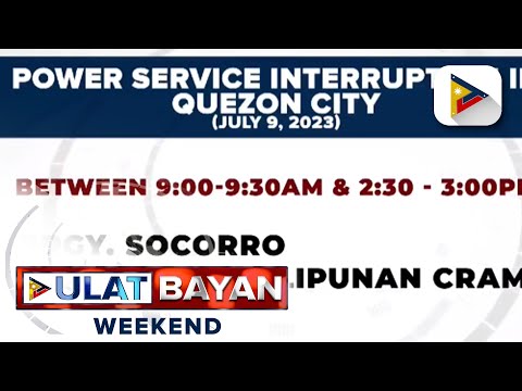 Meralco, magpapatupad ng power interruption sa Quezon City sa Linggo