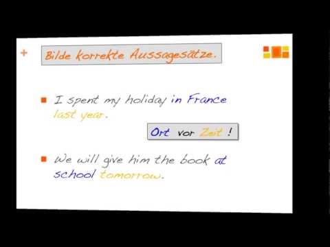 Der Satzbau im Englischen / word order / Übungen Teil 1