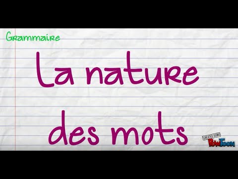 La nature des mots