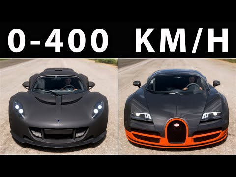 Bugatti Veyron Super Sport vs Hennessey Venom GT - 0-400 KM/H and Top Speed Comparison | Forza 5