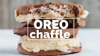 OREO CHAFFLE RECIPE with copycat sugar free OREO FILLING | NO WHIPPED CREAM! | The BEST chaffle
