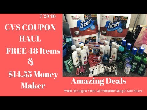 CVS Coupon Haul Amazing Deals & Freebies 48 Items FREE plus $14.55 Money Maker Video
