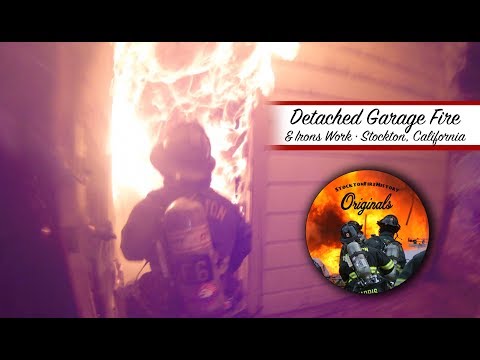Detached Garage Fire & Irons Work • Grange Ave, Stockton, California