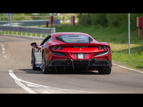 Ferrari F8 Tributo - Accelerations Sounds & Driving on the Streets in Maranello !