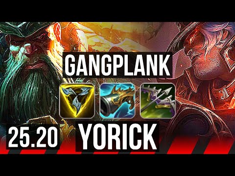 GANGPLANK vs YORICK (TOP) | 12/2/6, Godlike, 45k DMG | KR Master | 25.20