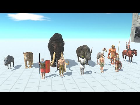 ACIEN HUMANS WITH ANCIENT MAMMALS VS FACTION - Animal Revolt Battle Simulator