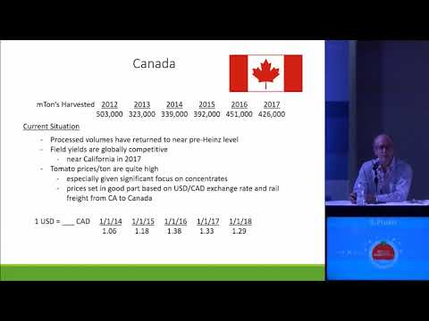 Greg Pruett - Future prospects, Tomato Processing in North America