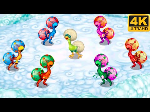 Prismatic Dandidoo - all versions (My Singing Monsters: Dawn Of Fire) 4k