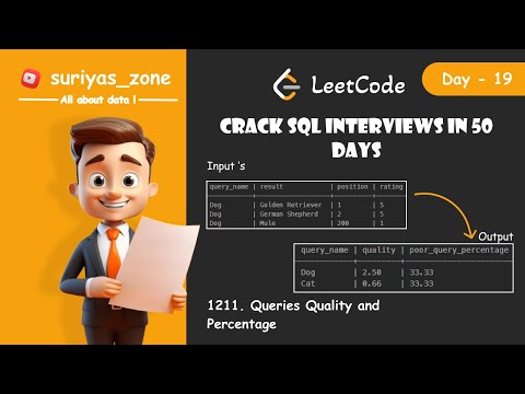 19) 1211.Queries Quality  & Percentage | SQL Interview Question | Data Engineer Interview Questions