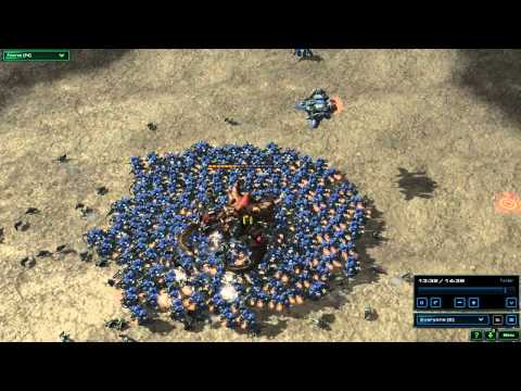 Starcraft 2 HOTS - Ultralisk vs 1000 SCVs