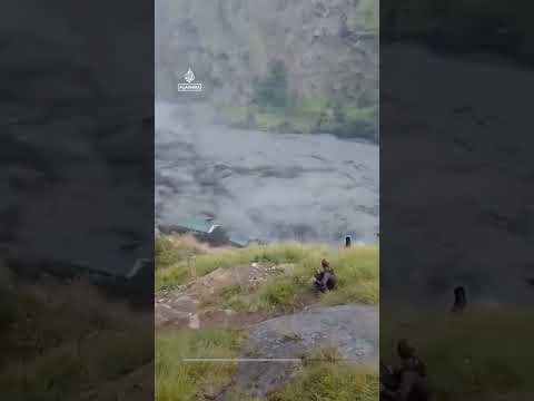 Flash flood sweeps away buildings in Nepal | AJ #shorts
