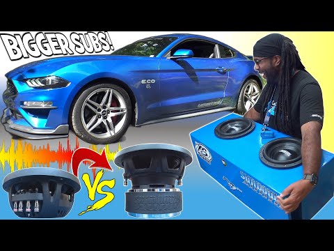 Upgrading to BIGGER Subwoofers w/ Remy's MUSTANG Sound System! 10" Sundown SML to SA in Ported Box!!