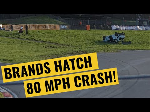 80MPH Brands Hatch Track Day Crash - Clio 200