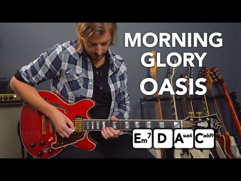 Oasis "Morning Glory" guitar lesson tutorial (EZ chords & lead parts)