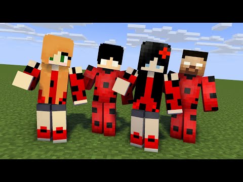 MONSTER SCHOOL : SKIRRI LADYBUG HEROBRINE FAMILY - MINECRAFT ANIMATION