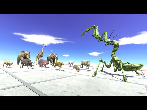 Mammals Neighbors attack Praying Mantis - Animal Revolt Battle Simulator