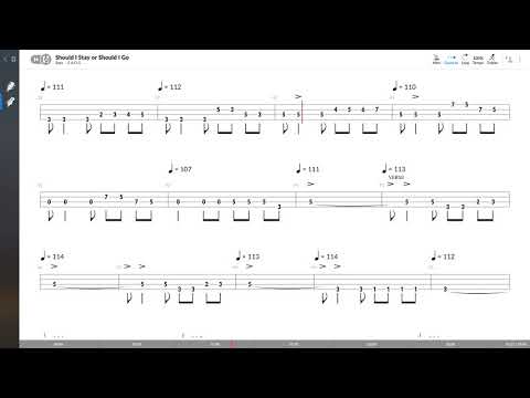 The Clash - Should I Stay Or Should I Go (BASS TAB PLAY ALONG)