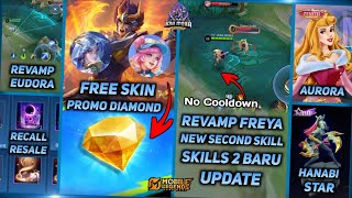 REVAMP FREYA SKILLS UPDATE, EVENT PROMO DIAMOND, REVAMP EUDORA UPDATED - MLBB UPCOMING SKIN