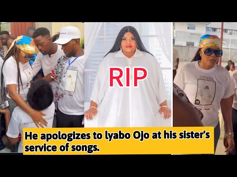 Late Allwell Ademola's brother apologizes to lyabo Ojo at his sister's service of songs.