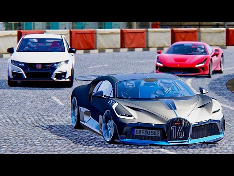 Bugatti Divo vs Honda Civic Type R Monster vs Ferrari F8 Tributo - Highlands