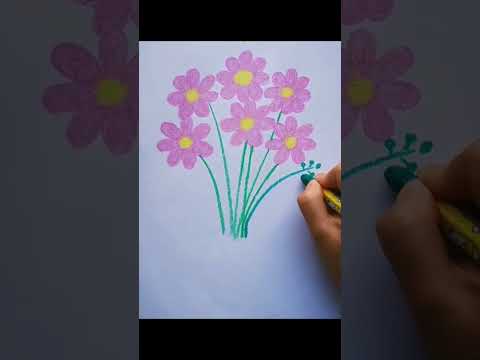 Comment dessiner un bouquet de fleurs #shorts