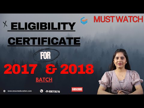 Eligibility certificate for FMG of 2018 batch | how to apply for Eligibility Certificate FMGE 2024