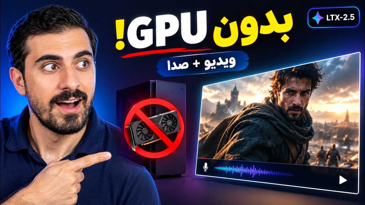 ساخت ویدیو با هوش مصنوعی بدون سیستم قوی | اجرای رایگان LTX-2.5