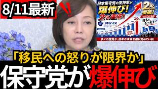 [日本保守党]※保守党 爆伸びで支持率2%!!移民への怒りが限界か[百田尚樹 有本香 北村晴男]