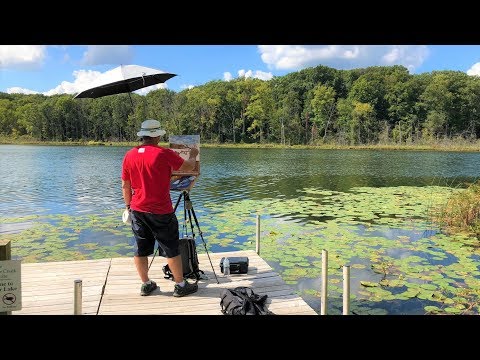 Plein Air Painting Early Fall Lake