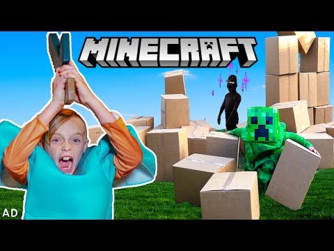 Minecraft In Real Life! Jack Mines, Builds and Battles in World of Minecraft