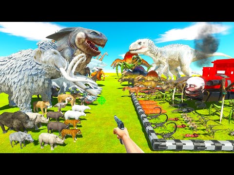Dinosaur Fight | Giant Invertebrates & Dinosaurs vs Ice Age Animal - Animal Revolt Battle Simulator