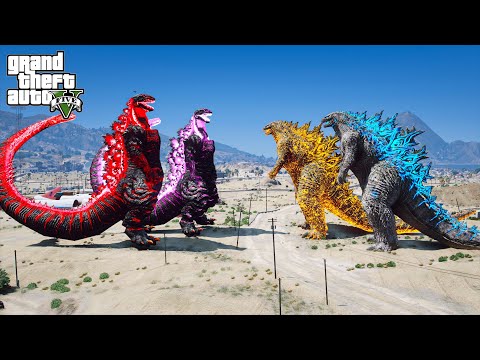 Team Godzilla 2021 vs Team Shin Godzilla 2021 - The Impossible Battle ( GTA V Mods )