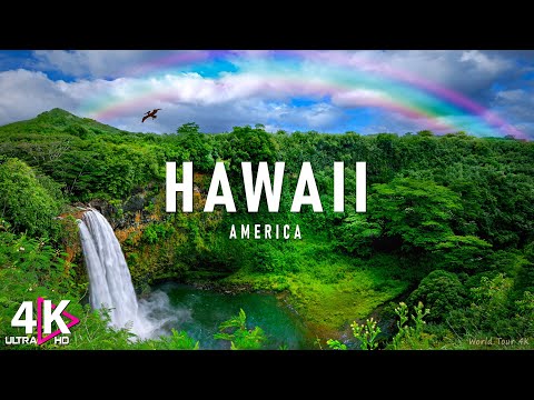 FLYING OVER HAWAII (4K Video UHD) - Calming Piano Music With Beautiful Nature Video For Relaxation