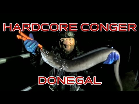 Shore fishing for Conger eels in a storm