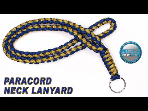 How to Make a Paracord Neck Lanyard 4 Strand Round Braid Key Chain Paracord Snake Knot Fast & Easy