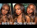 BEST LACE FRONTAL BOB WITH HIGHLIGHTS (FOR BEGINNERS)! UNICE HAIR | WINE N WIGSDAY | ALWAYSAMEERA