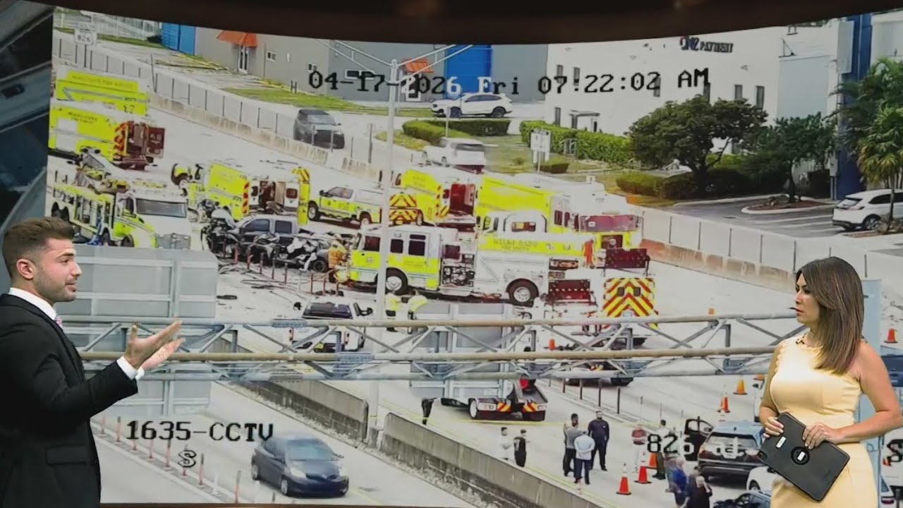 Injuries reported after major crash. on Palmetto Expressway in Miami-Dade