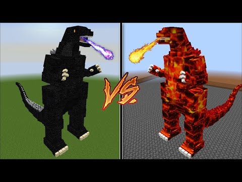 Minecraft BIGGEST GODZILLA VS BURNING LAVA GODZILLA !! WITH GIANT TITAN ANIMALS !! Minecraft