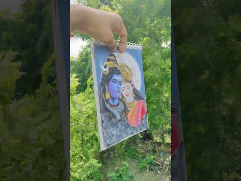 Shiv ❤️ parvati drawing ll #shorts #drawing #painting #trending #love #youtubeshorts #art #artwork