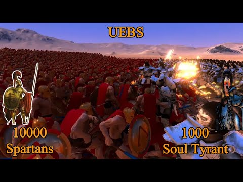 1000 Soul Tyrants vs 10000 Spartans | Ultimate Epic Battle Simulator |