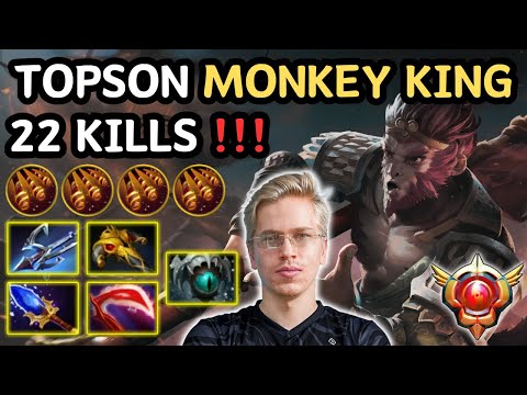 🔥 TOPSON MONKEY KING Midlane 22 KILLS 🔥 Signature Hero Grandmaster Tier TOPSON - Dota 2