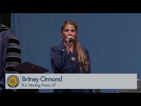 WGU 2019 Salt Lake City Bachelor's Commencement - National Anthem Sang by Britney Ormond