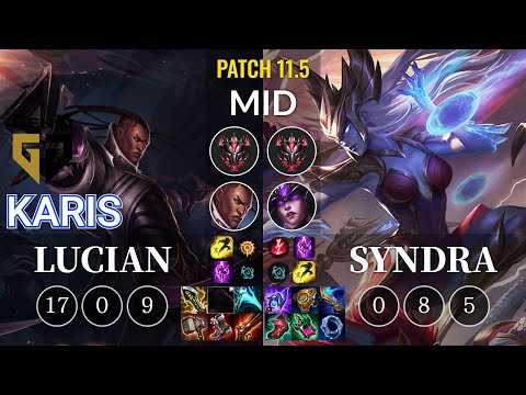 GEN Karis Lucian vs Syndra Mid - KR Patch 11.5