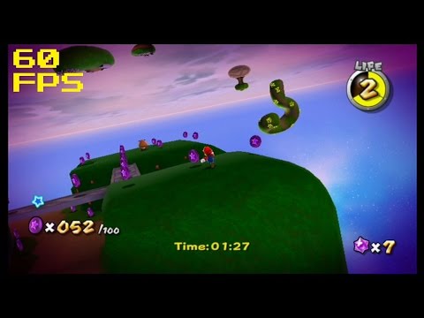 115. [60 FPS] Purple Coins on the Puzzle Cube - Gusty Garden Galaxy - Super Mario Galaxy
