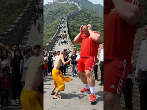 A tough combat fighter challenges a kung fu monk at the Great Wall. #fight
