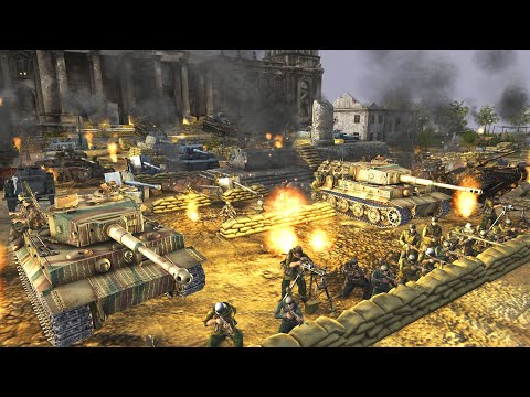 1,000 Germans Hold REICHSTAG vs 3,000 SOVIET'S CHARGE! - Men of War: Battle Simulator